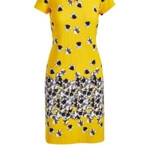 Yellow & Black Sheath Dress - Women